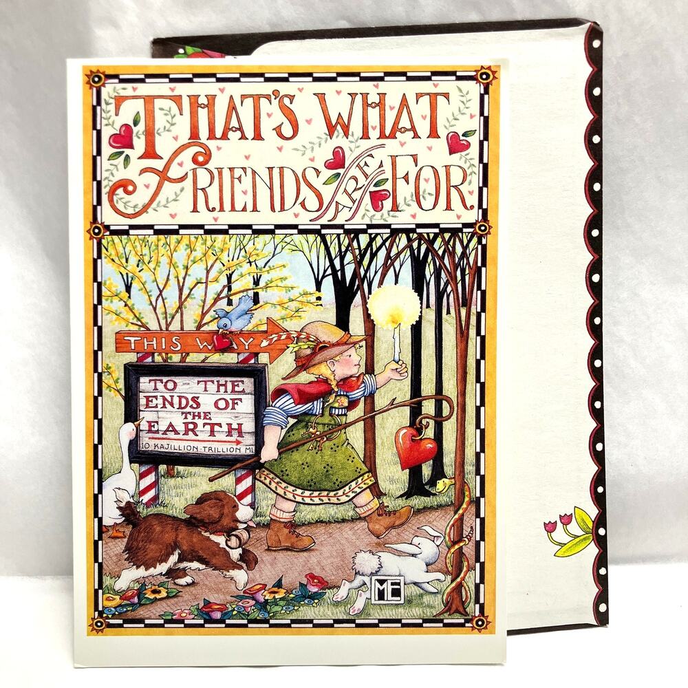 Vintage Mary Engelbreit 1987 Friends Blank Art Greeting Card